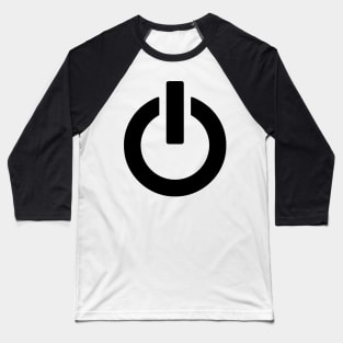 Power Button (black) Baseball T-Shirt